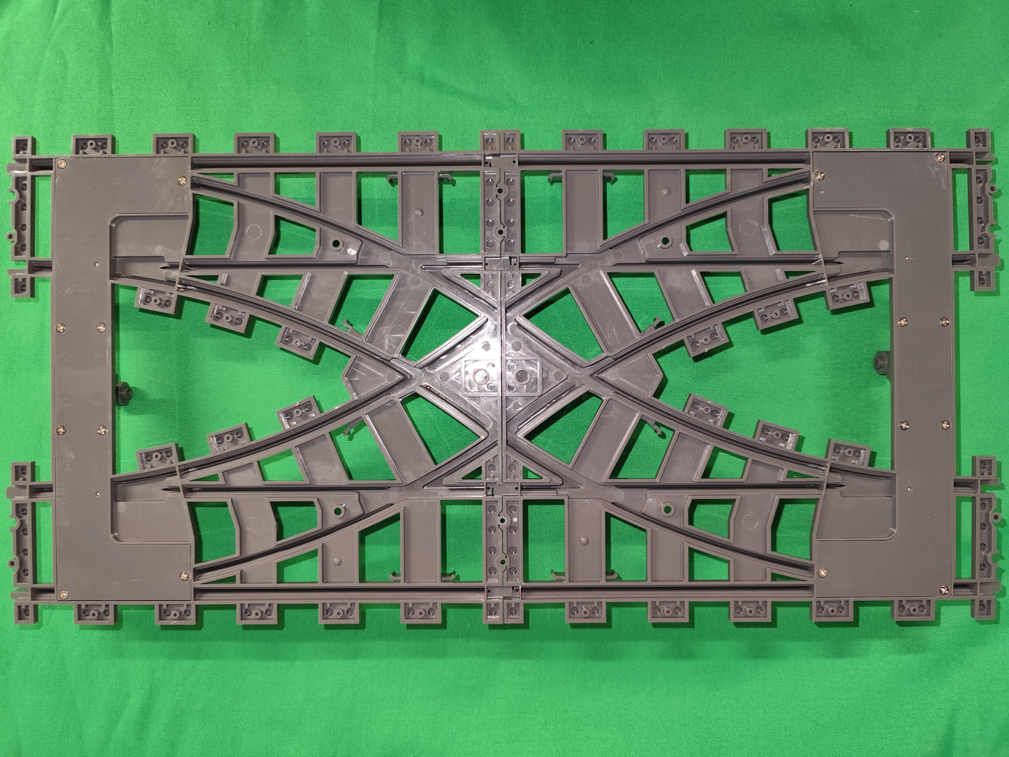 Schienen Eisenbahn Gleis Weiche Doppelweiche Railway Rails Bausteine Klemmbaustein