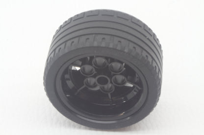 Mould King Technic 41897 + 51488 (56 x 28 R) Tyre Low Wide / Reifen + Felge