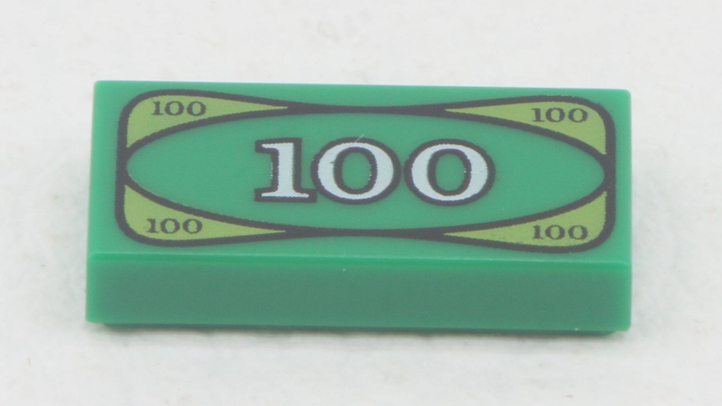 LEGO® 82317 Flat Tile 1x2 / 100 Dollar / Banknote / Geldschein / Bedruckt