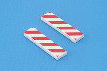 Klemmbausteine 73823 Flat Tile With Red and White Danger Stripes 1x4 2er Set