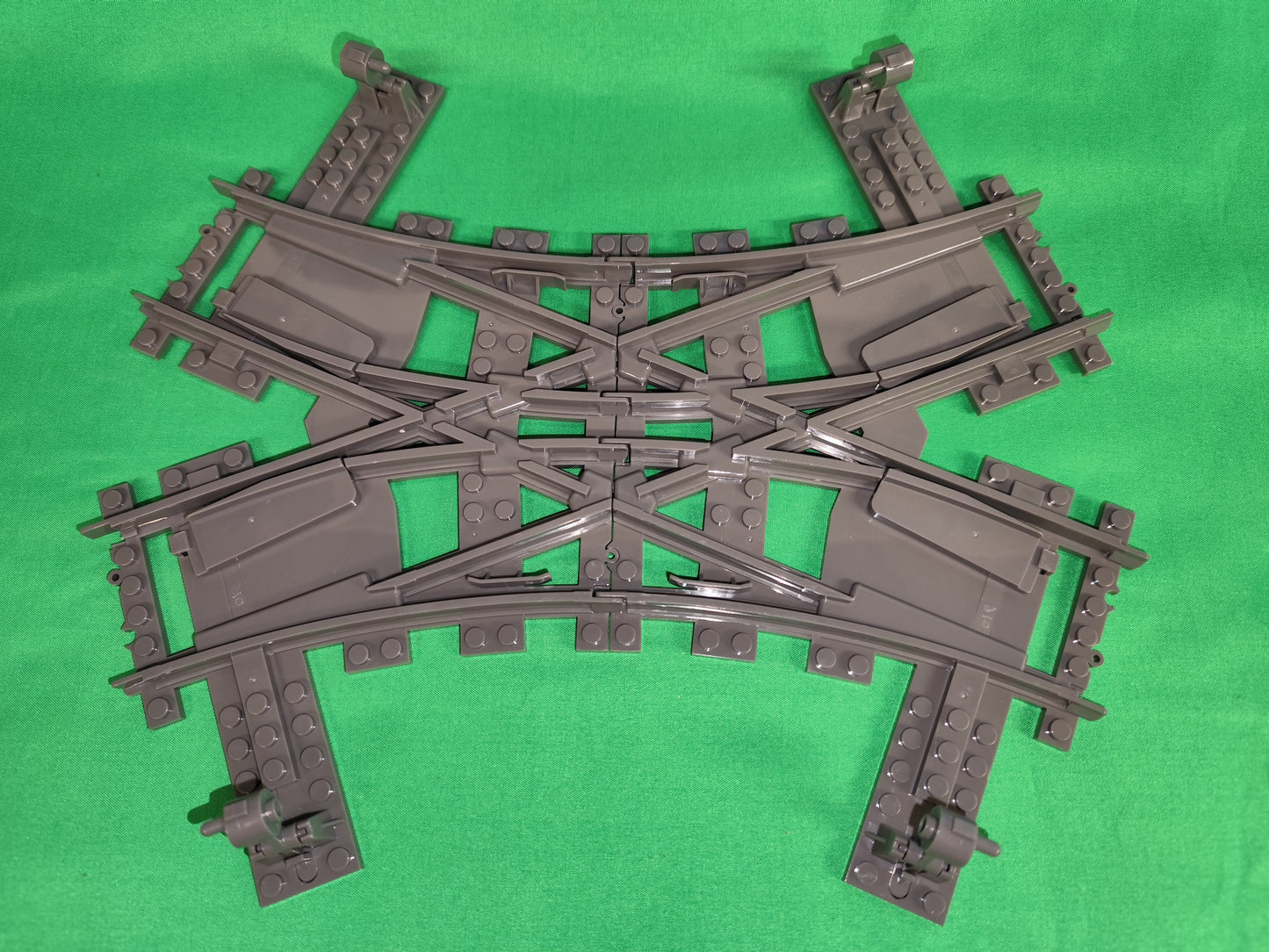 Schienen Eisenbahn Gleis Kreuz Weiche Railway Rails Bausteine  Klemmbaustein