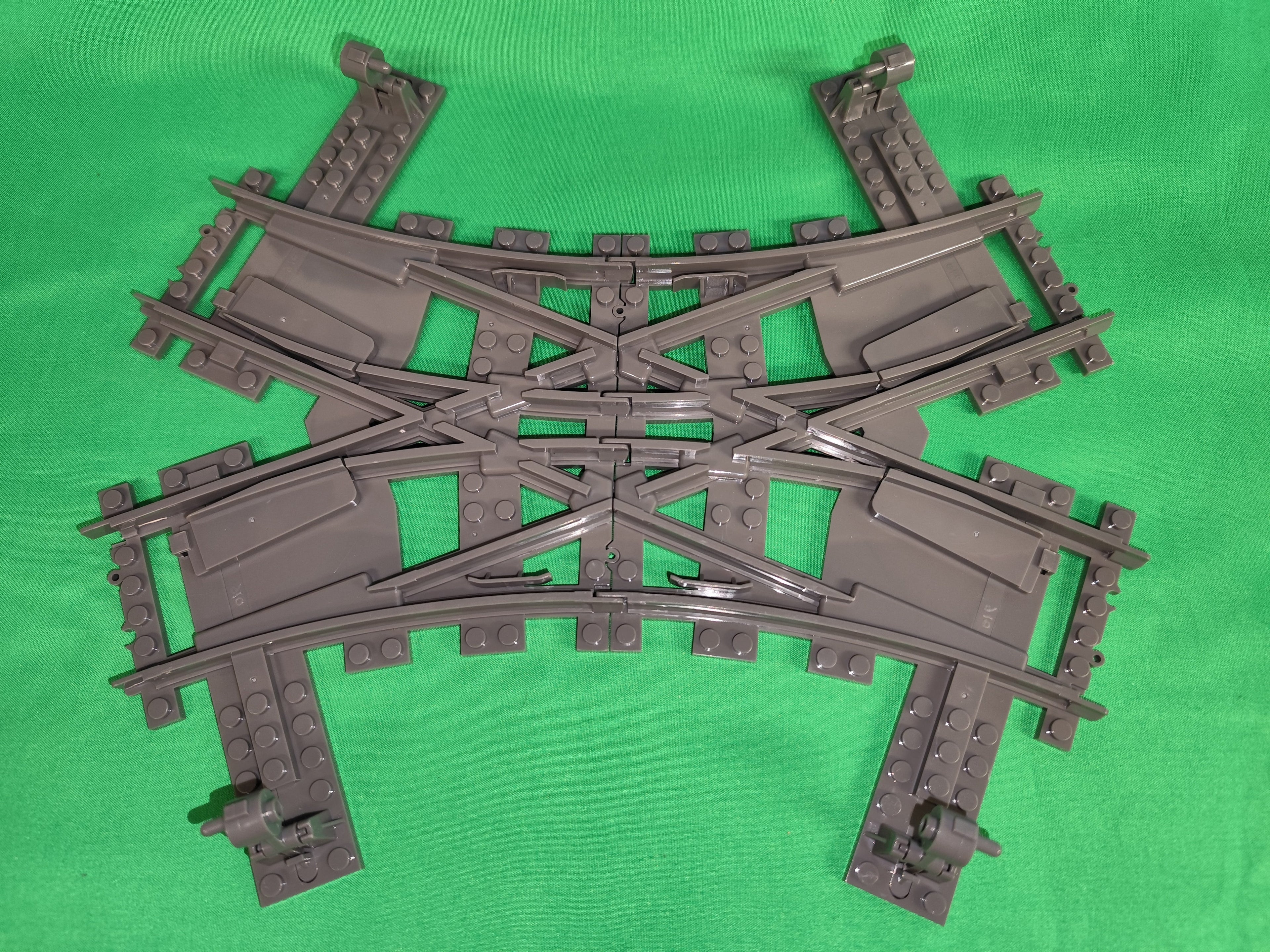 Schienen Eisenbahn Gleis Kreuz Weiche Railway Rails Bausteine  Klemmbaustein