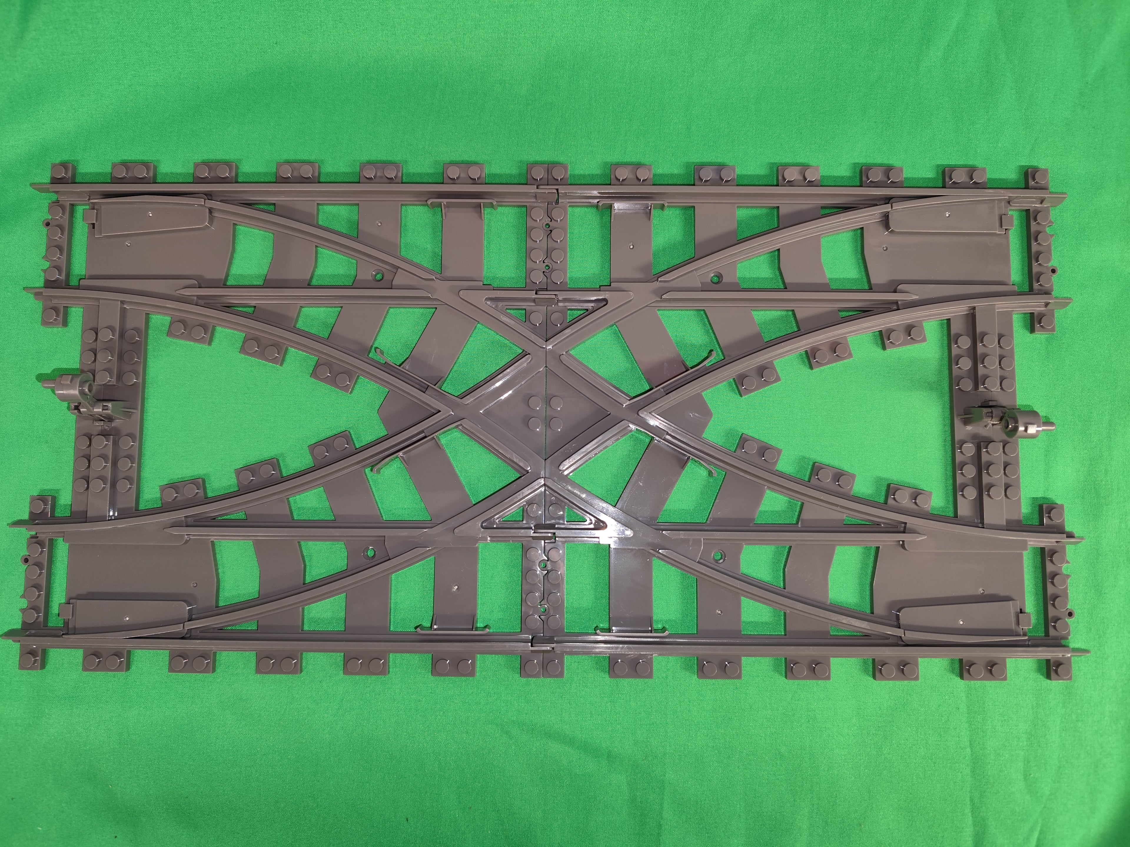 Schienen Eisenbahn Gleis Weiche Doppelweiche Railway Rails Bausteine Klemmbaustein