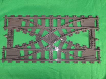 Schienen Eisenbahn Gleis Weiche Doppelweiche Railway Rails Bausteine Klemmbaustein