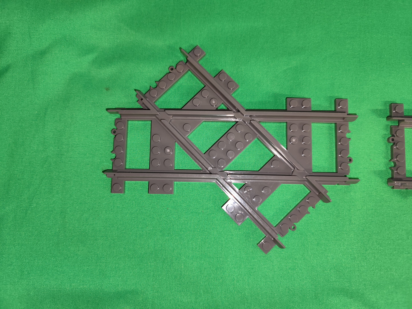 Schienen Eisenbahn Gleis Kreuzung 45° 2er SET 1x Links & 1x Rechts Railway Rails Bausteine Klemmbaustein