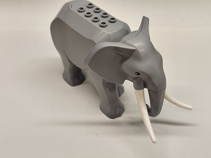 Klemmbaustein Tiere Elefant PAPA Lange Stoßzahn / Male elephant
